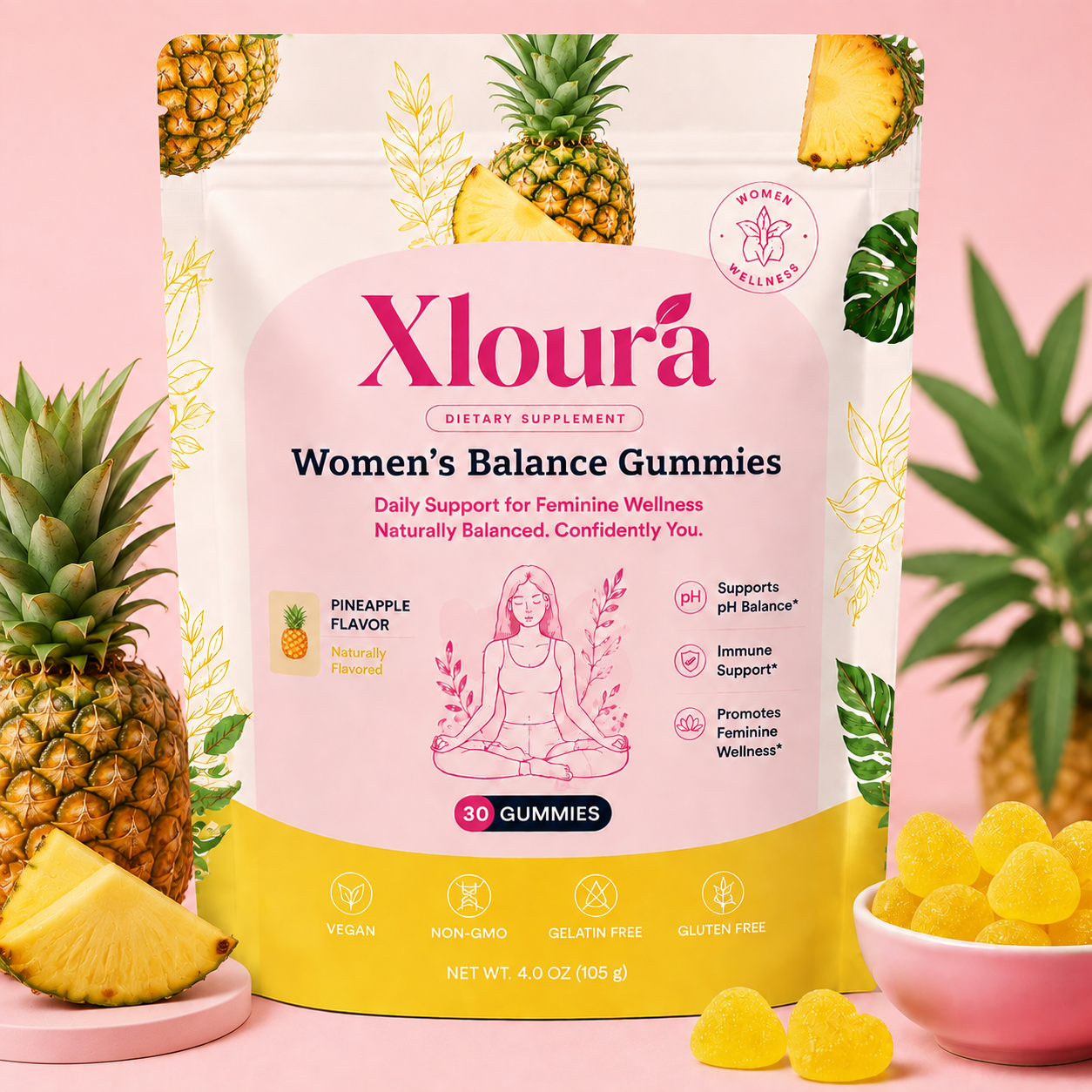 Xloura Feminine Balance Gummies | Women’s Wellness Supplement