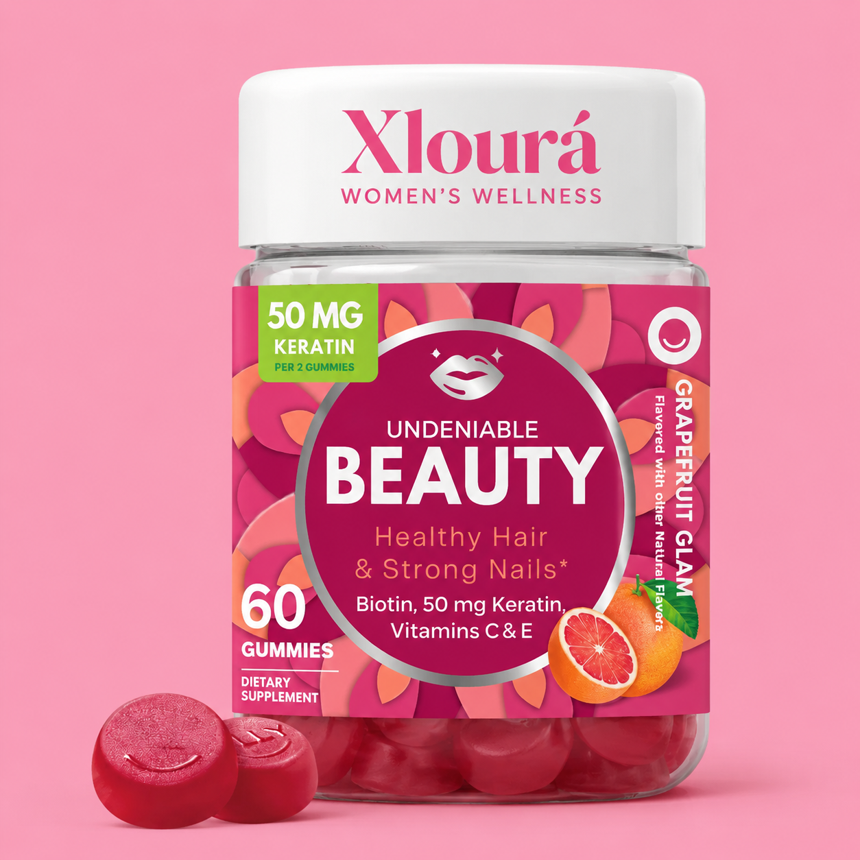Xloura Hair & Nails Gummies | Biotin Beauty Supplement
